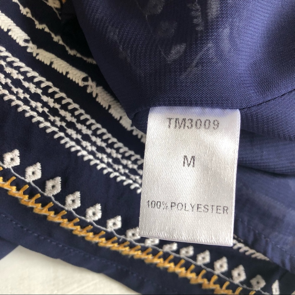 [THML] Embroidered Deep V Racerback Shift Dress - Picture 12 of 13